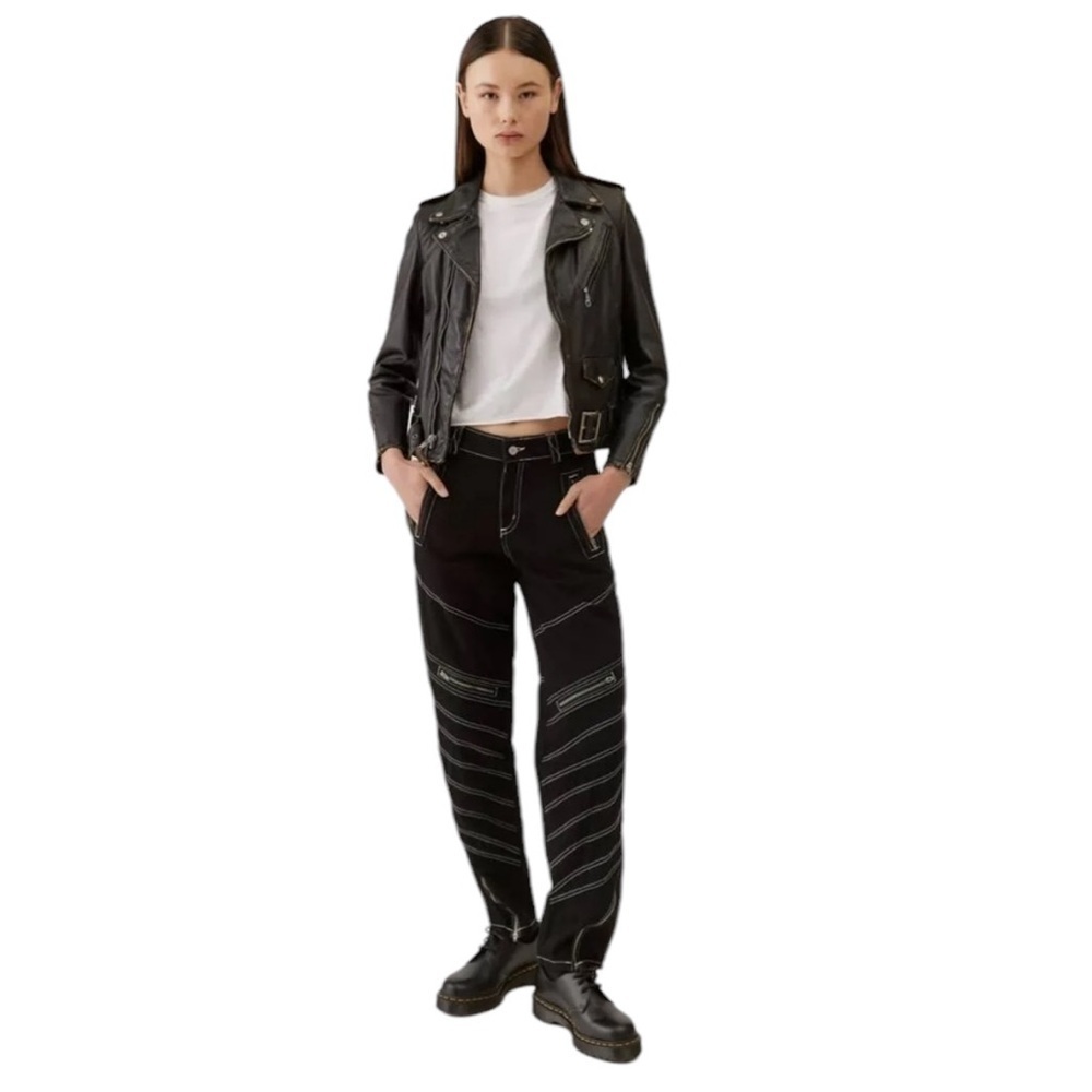 Urban Outfitters BDG Tapered Moto Jean. Black Size 25 #972